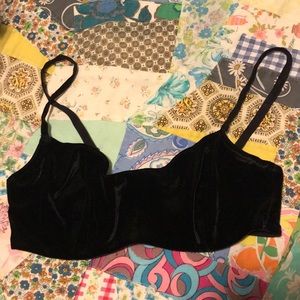 NWOT black velvet bra